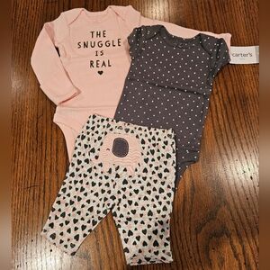 Carters girls elephant 3pc